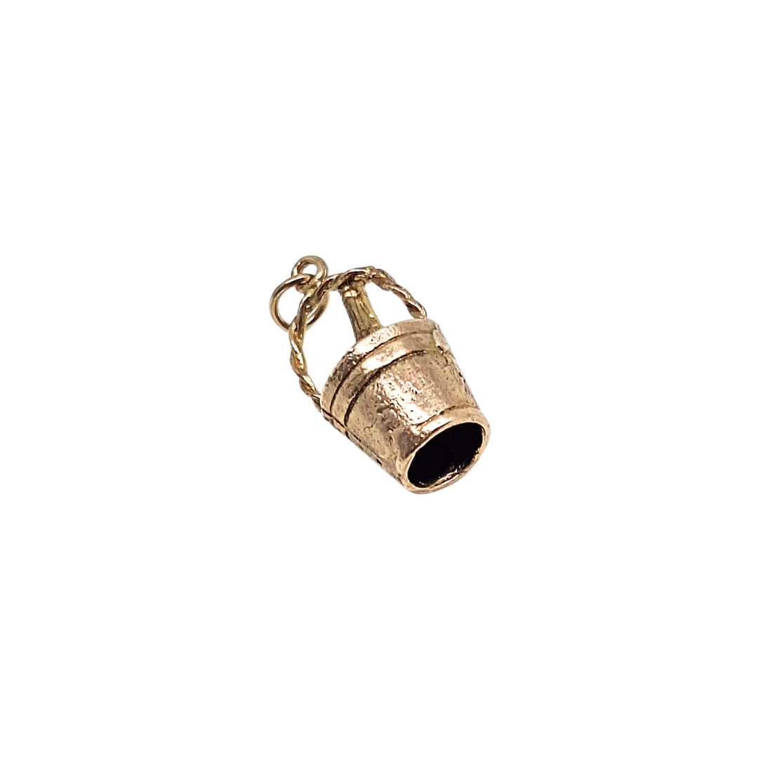 9ct Yellow Gold Champagne & Bucket Charm