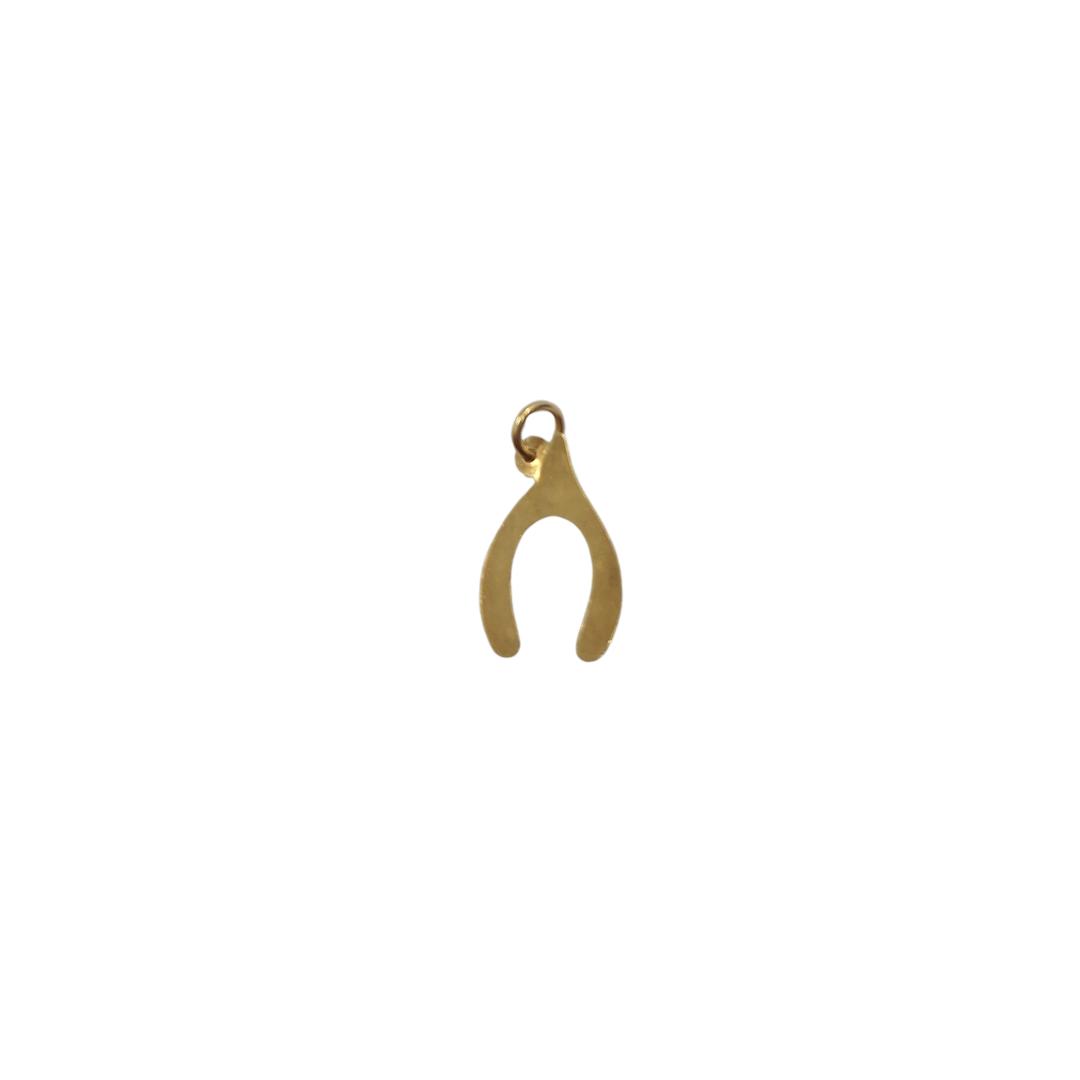 9ct Yellow Gold Hollow Wishbone Charm