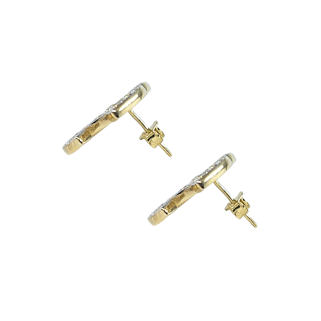 9ct Yellow Gold CZ CC Earrings