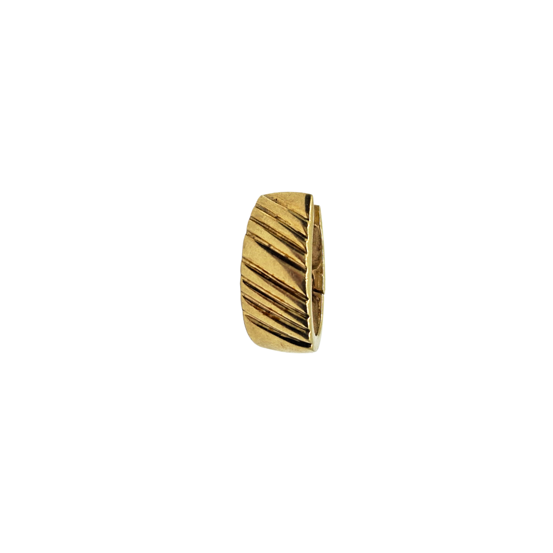 9ct Yellow Gold Lined Huggie Earrings