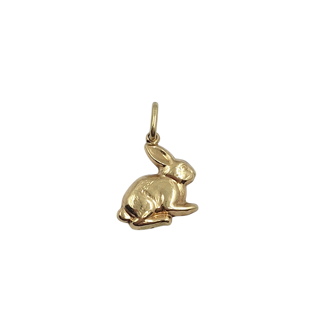 9ct Yellow Gold Hollow Rabbit Charm