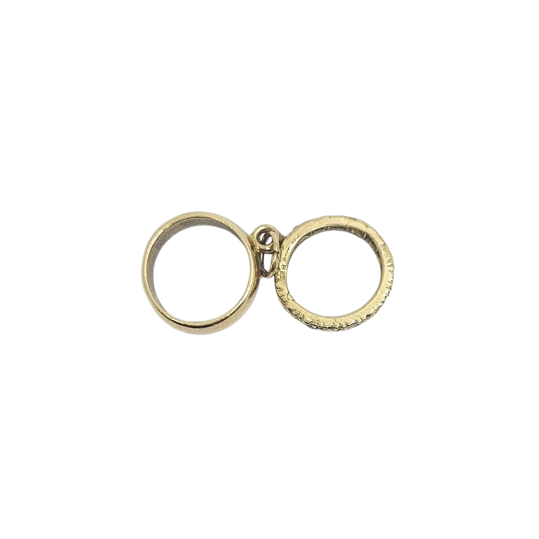 9ct Yellow Gold Pair Of Rings Charm