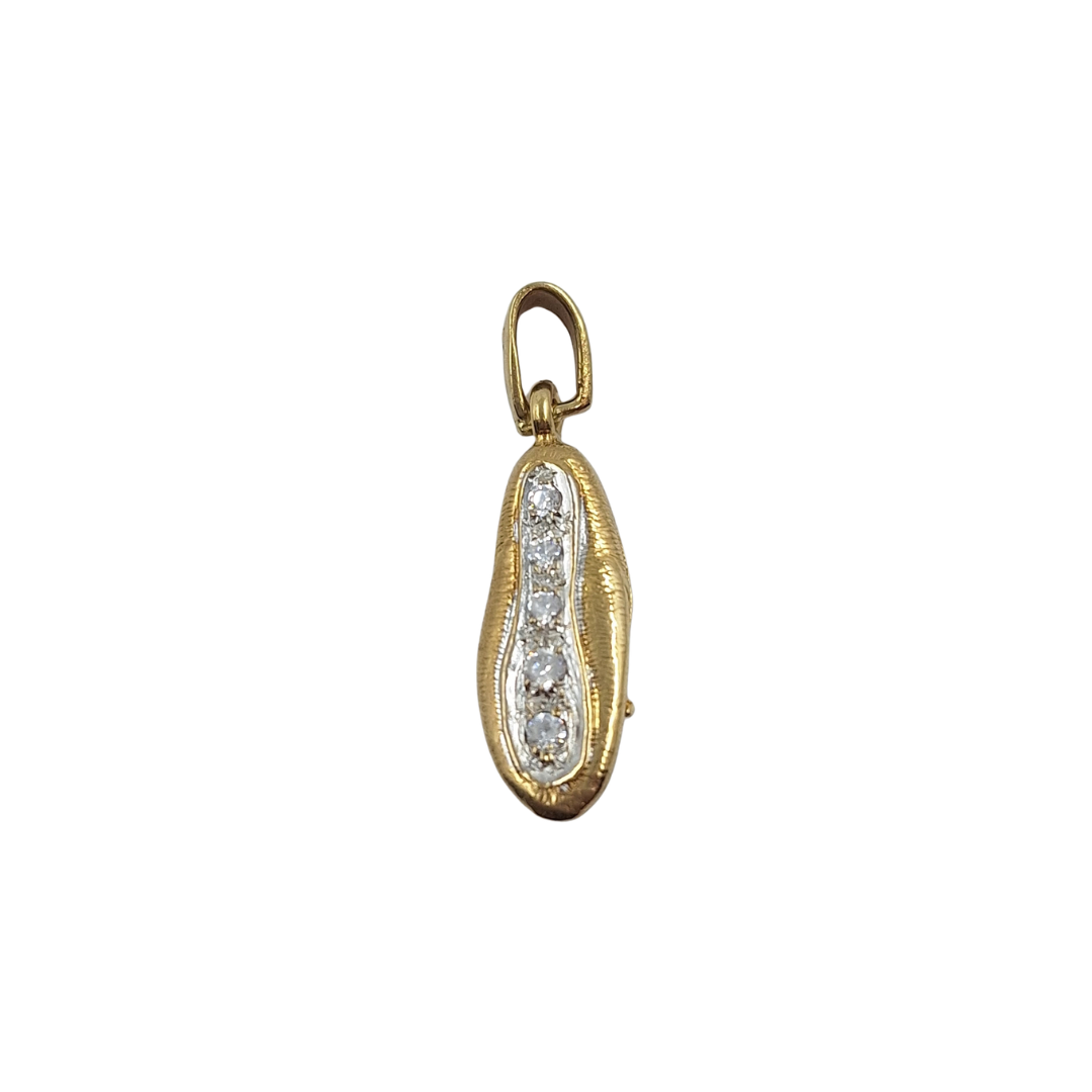 9ct Yellow Gold Cz Slipper Shoe Charm