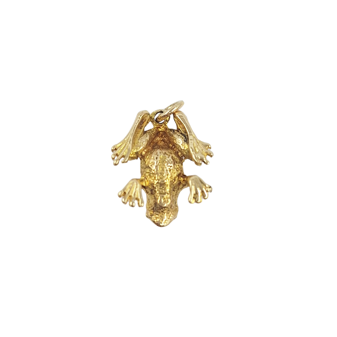 9ct Yellow Gold Solid Frog Charm