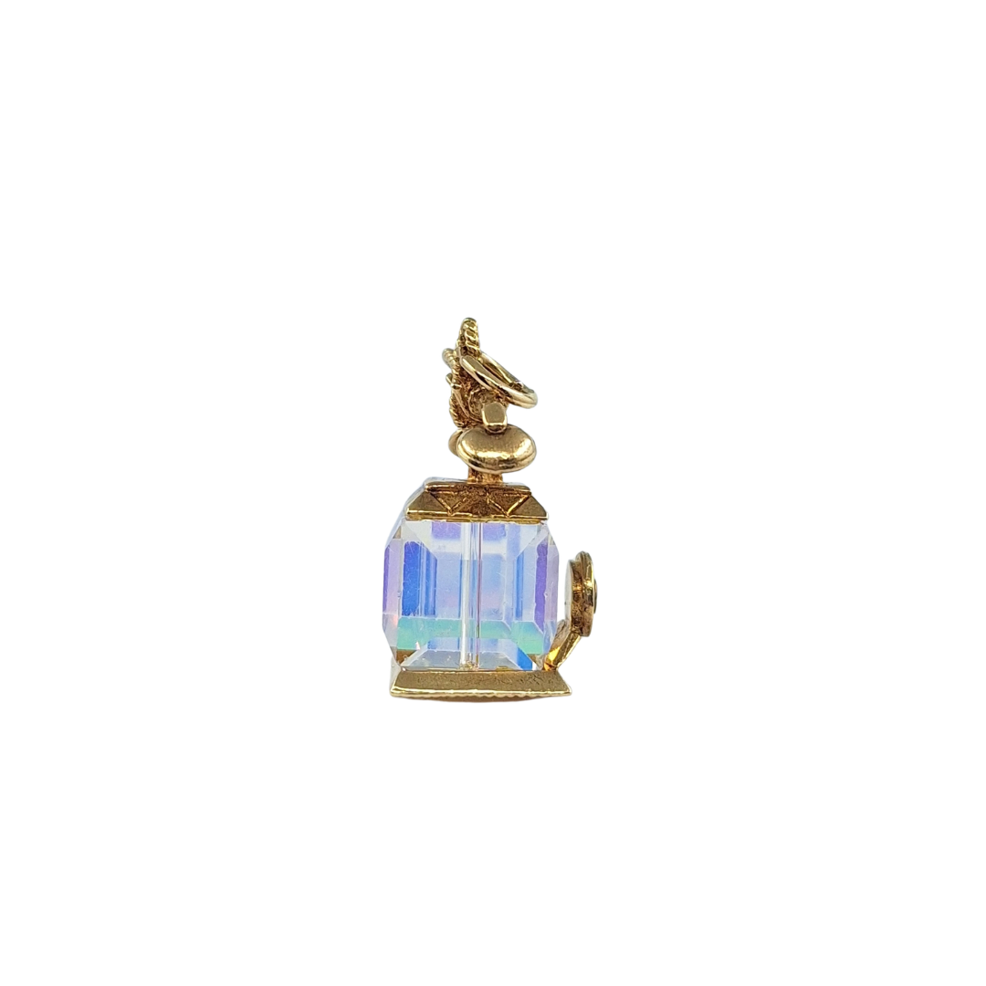9ct Yellow Gold And Glass Telephone Charm