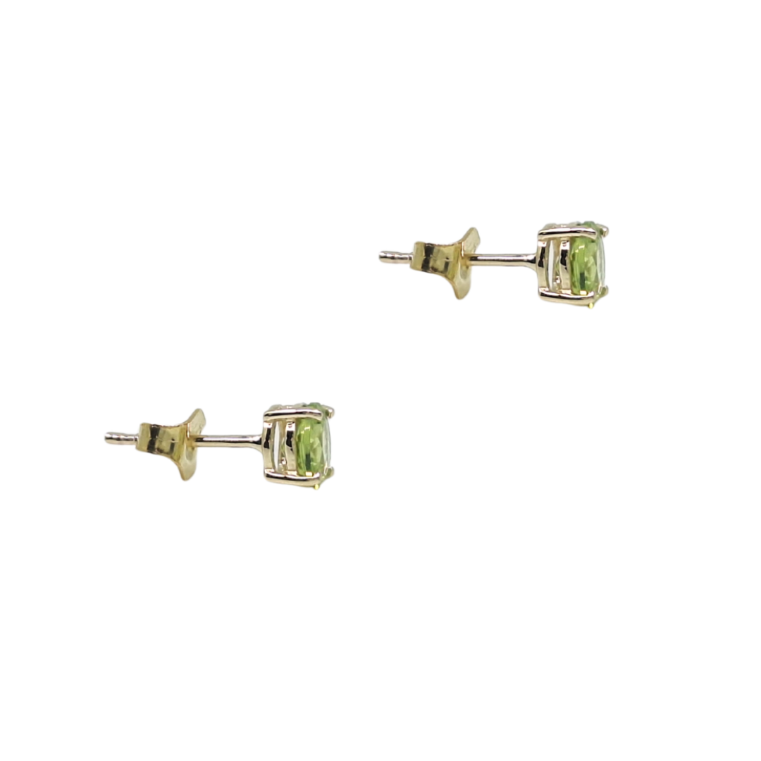 9ct Yellow Gold Peridot Stud Earrings