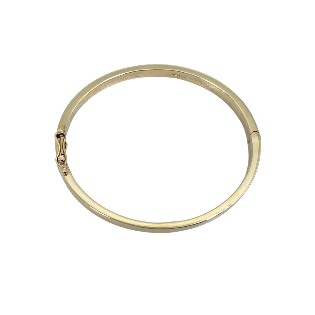 9ct Yellow Gold Solid Hinged Bangle