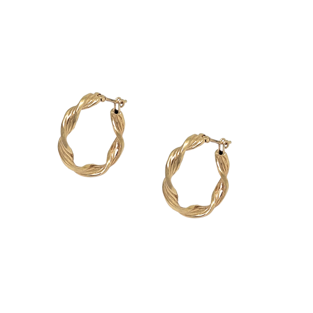 9ct Yellow Gold Twist Hoops