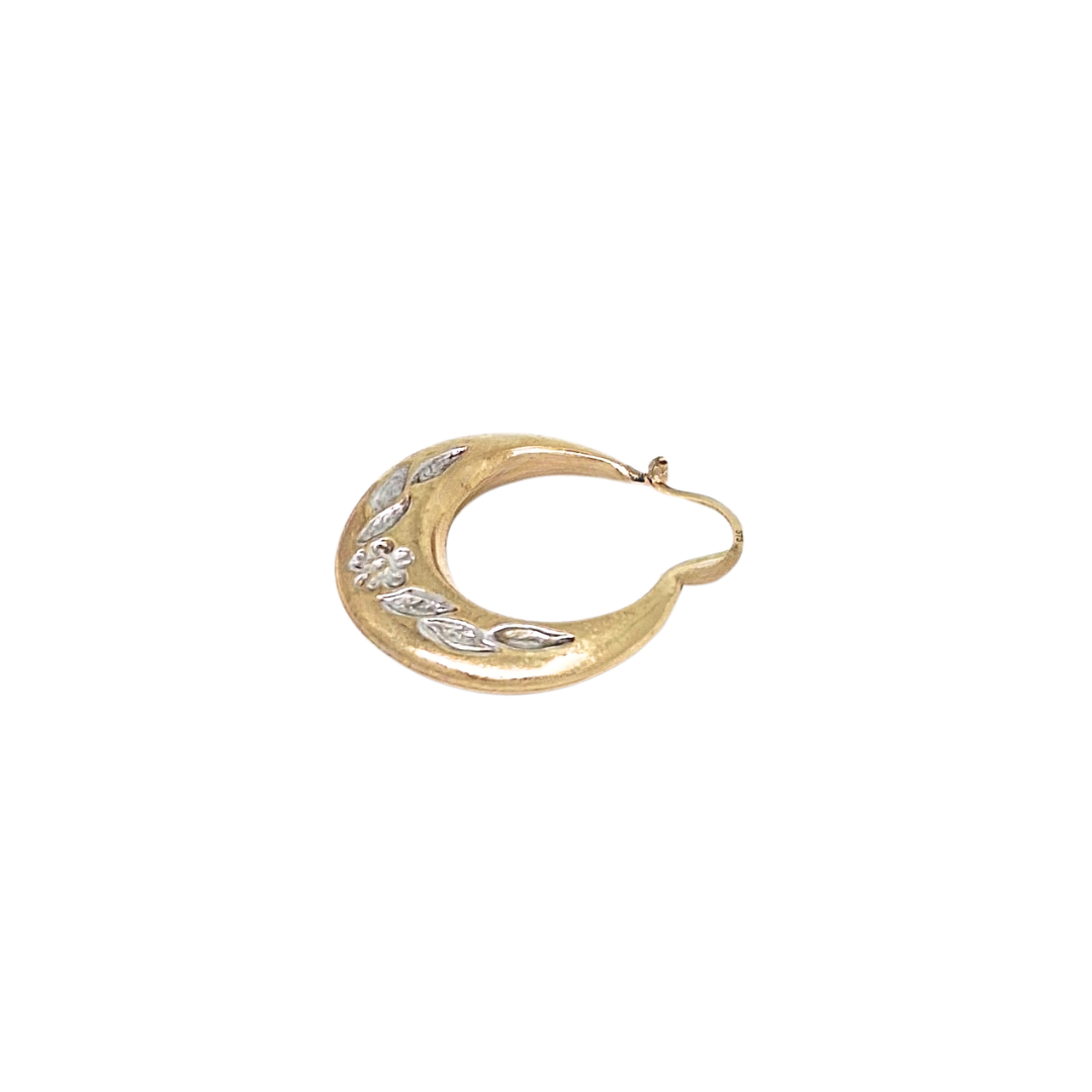 9ct Two Colour Gold Creole Earrings