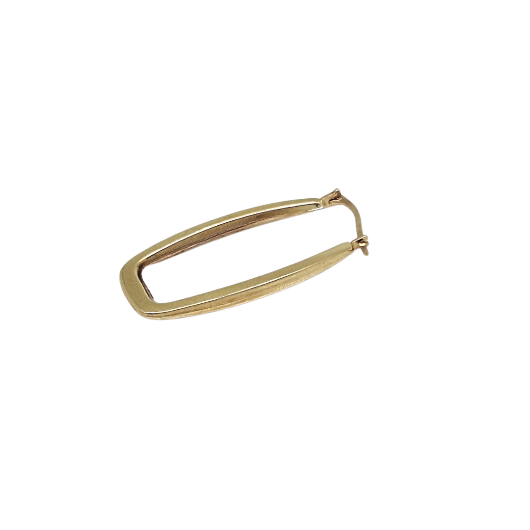 9ct Yellow Gold Rectangle Tube Hoops