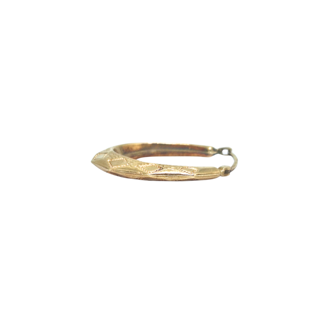 9ct Yellow Gold Pattered Creoles