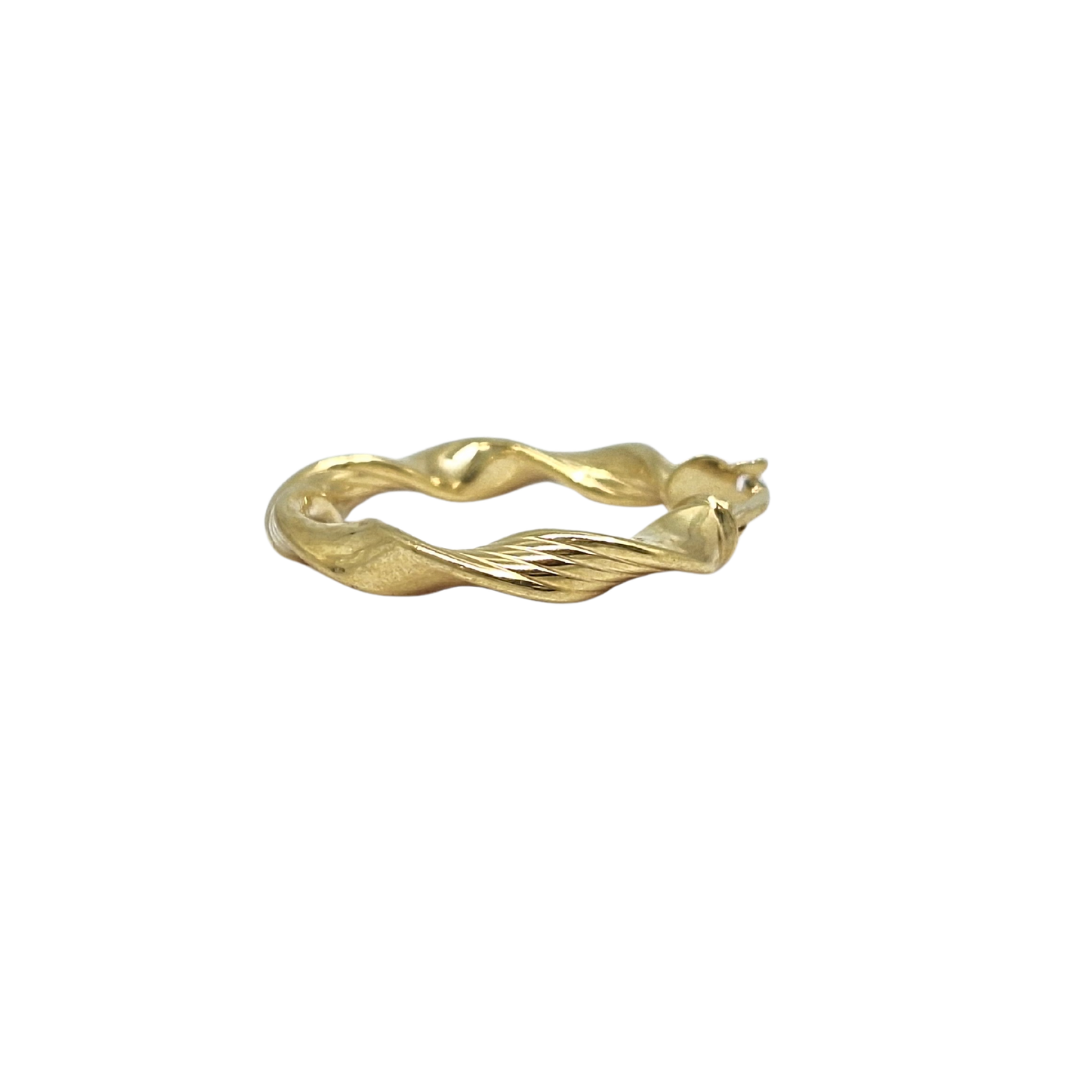 9ct Yellow Gold Twist Hoop Earrings