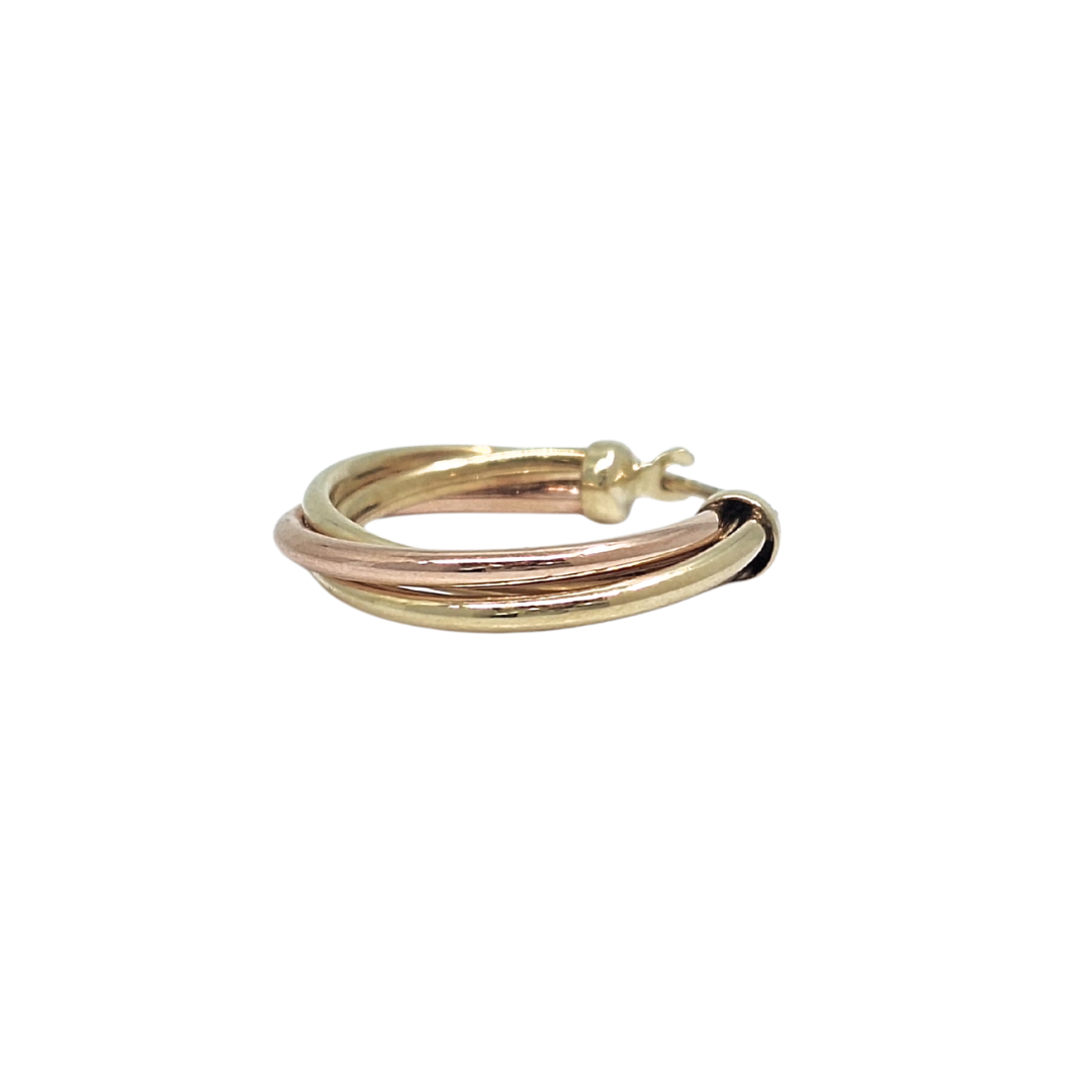 9ct Two Colour Gold Hoops