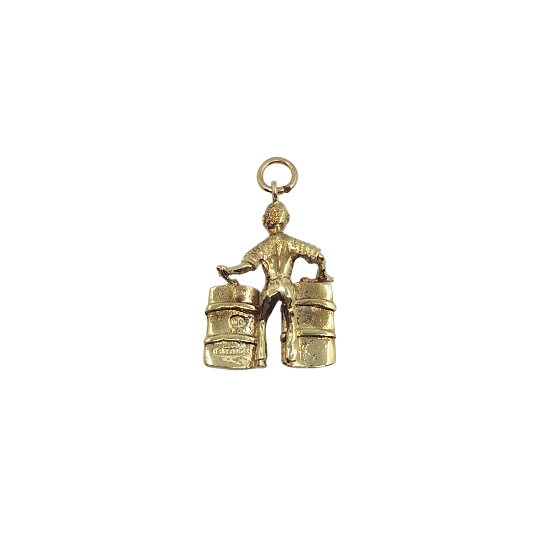 9ct Yellow Gold Drumming Man Charm