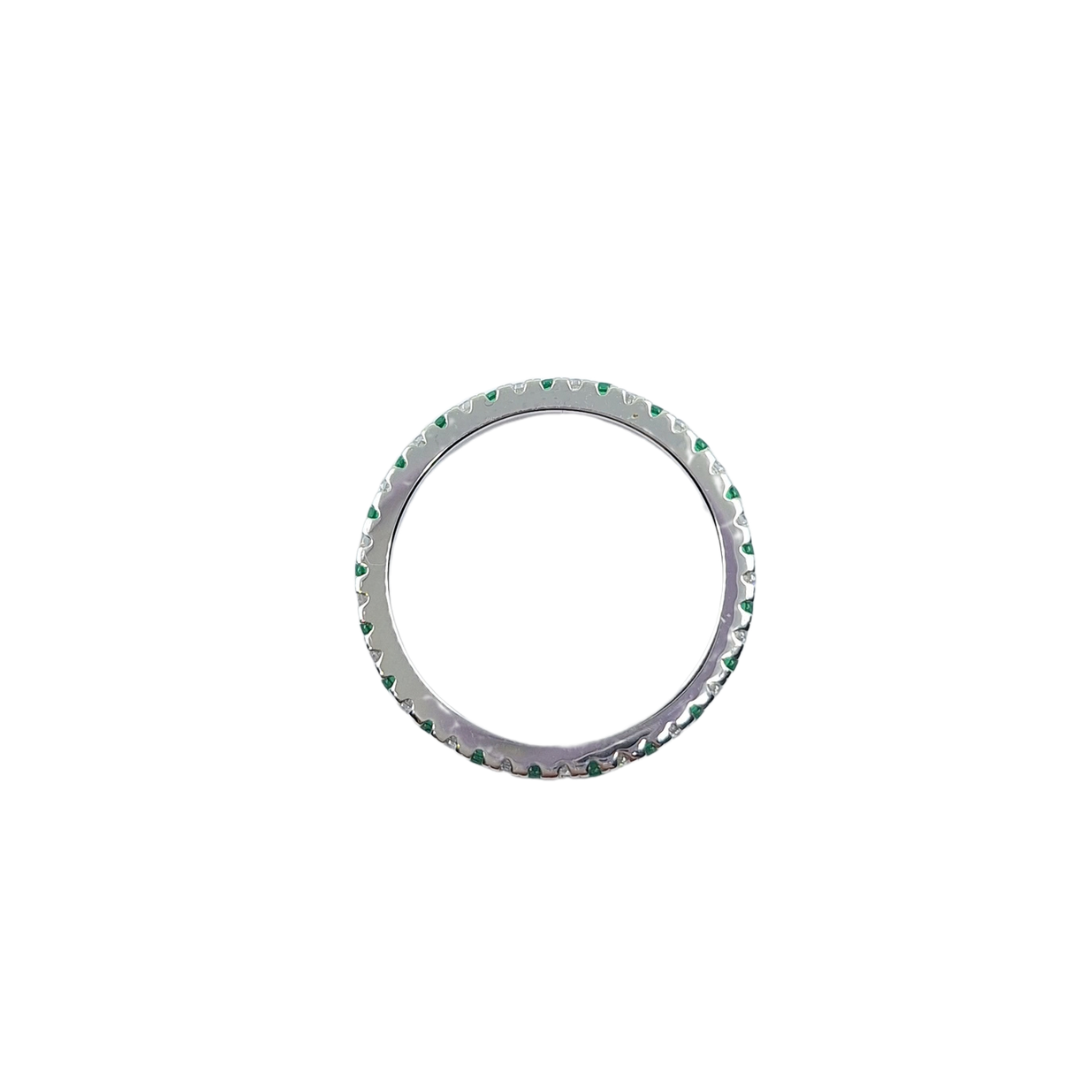 Silver Green & White Cubic Zirconia Full Eternity Ring