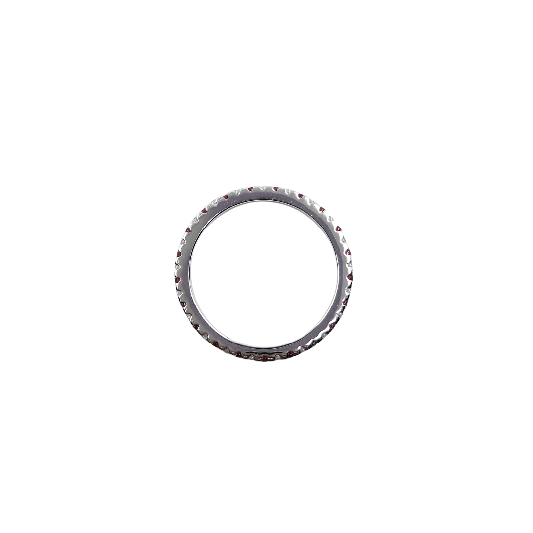 Silver Red & White Cubic Zirconia Full Eternity Ring