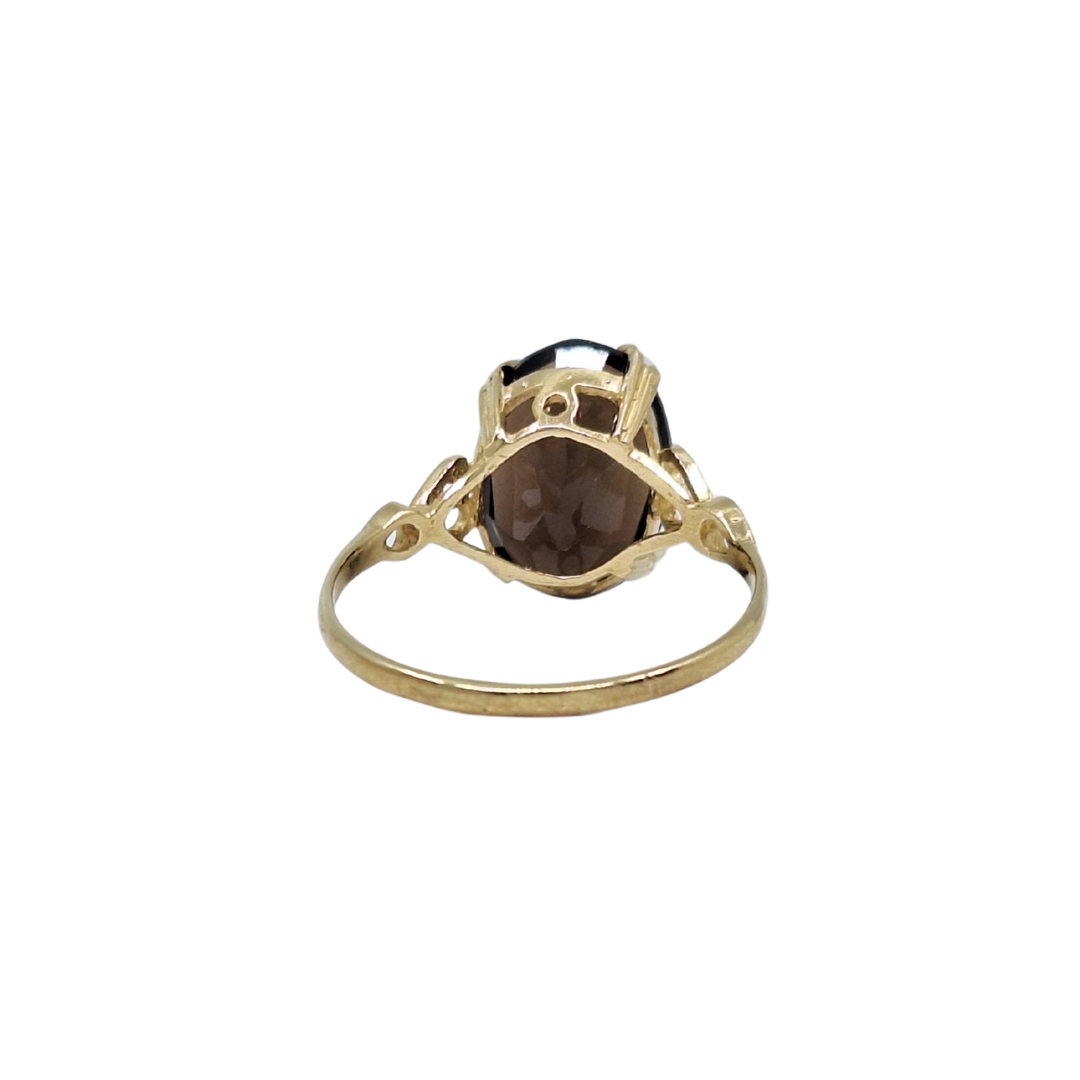 9ct Yellow Gold Smokey Quartz Ring