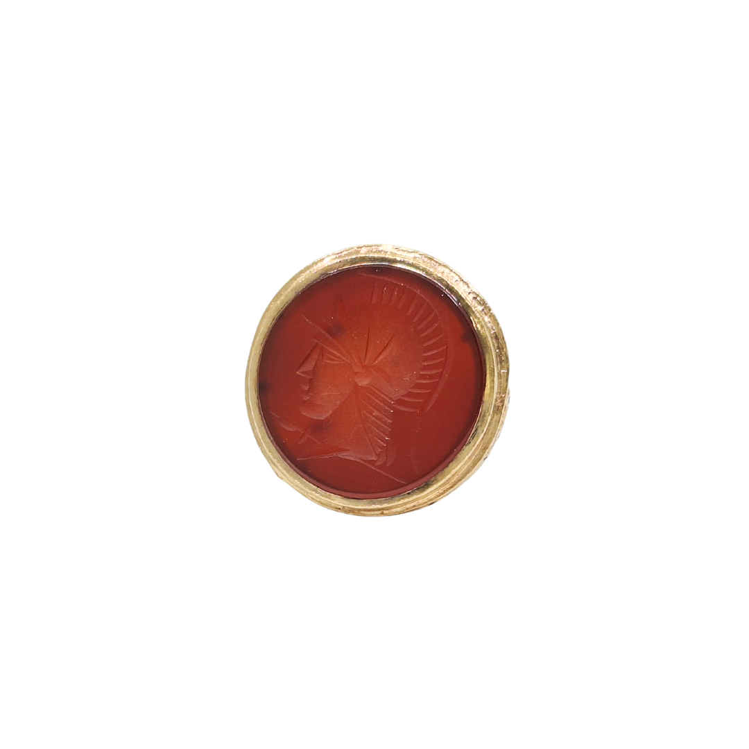 9ct Yellow Gold Carnelian Fob Charm/ Pendant