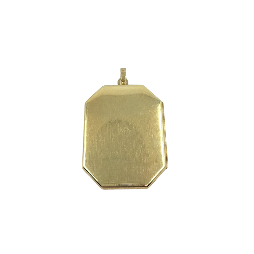 9ct Yellow Gold Beveled Rectangle Patterned Locket