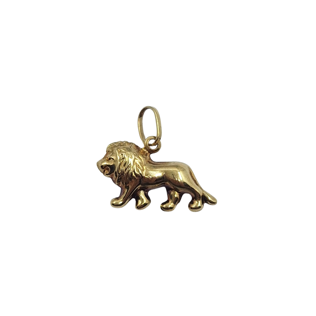 9ct Yellow Gold Hollow Lion Charm