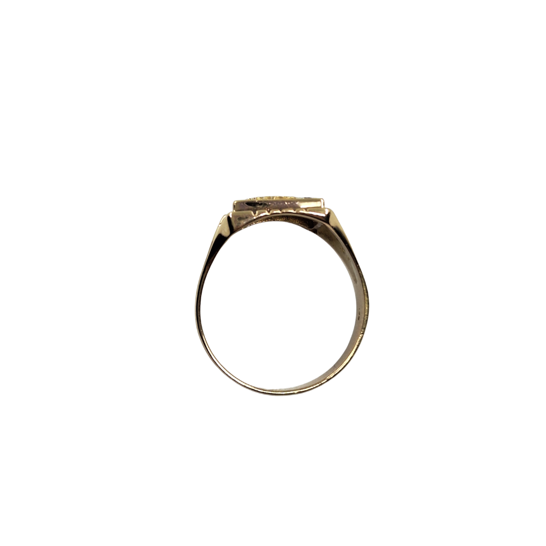 14ct Yellow Gold Cubic Zirconia Signet Ring