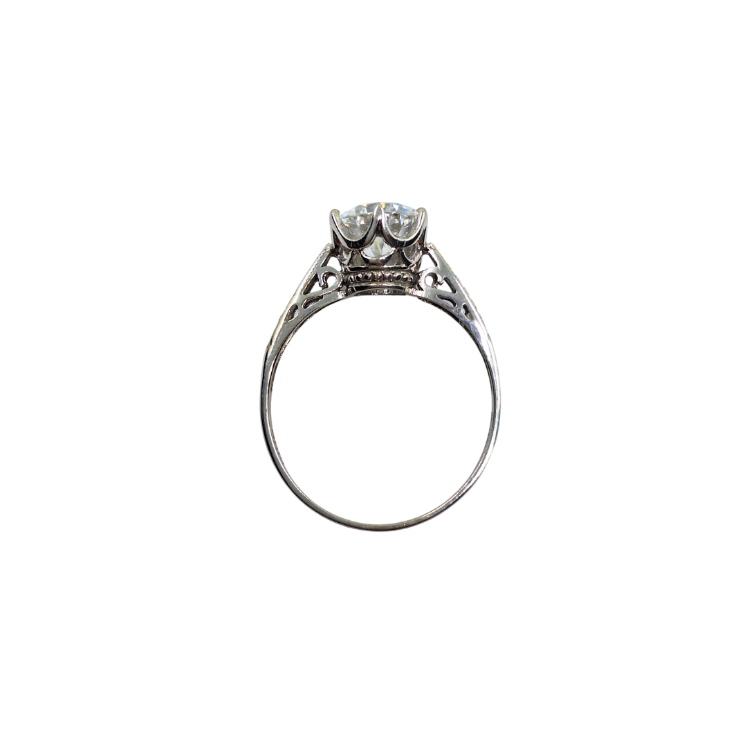 14ct White Gold Cubic Zirconia Solitaire Ring