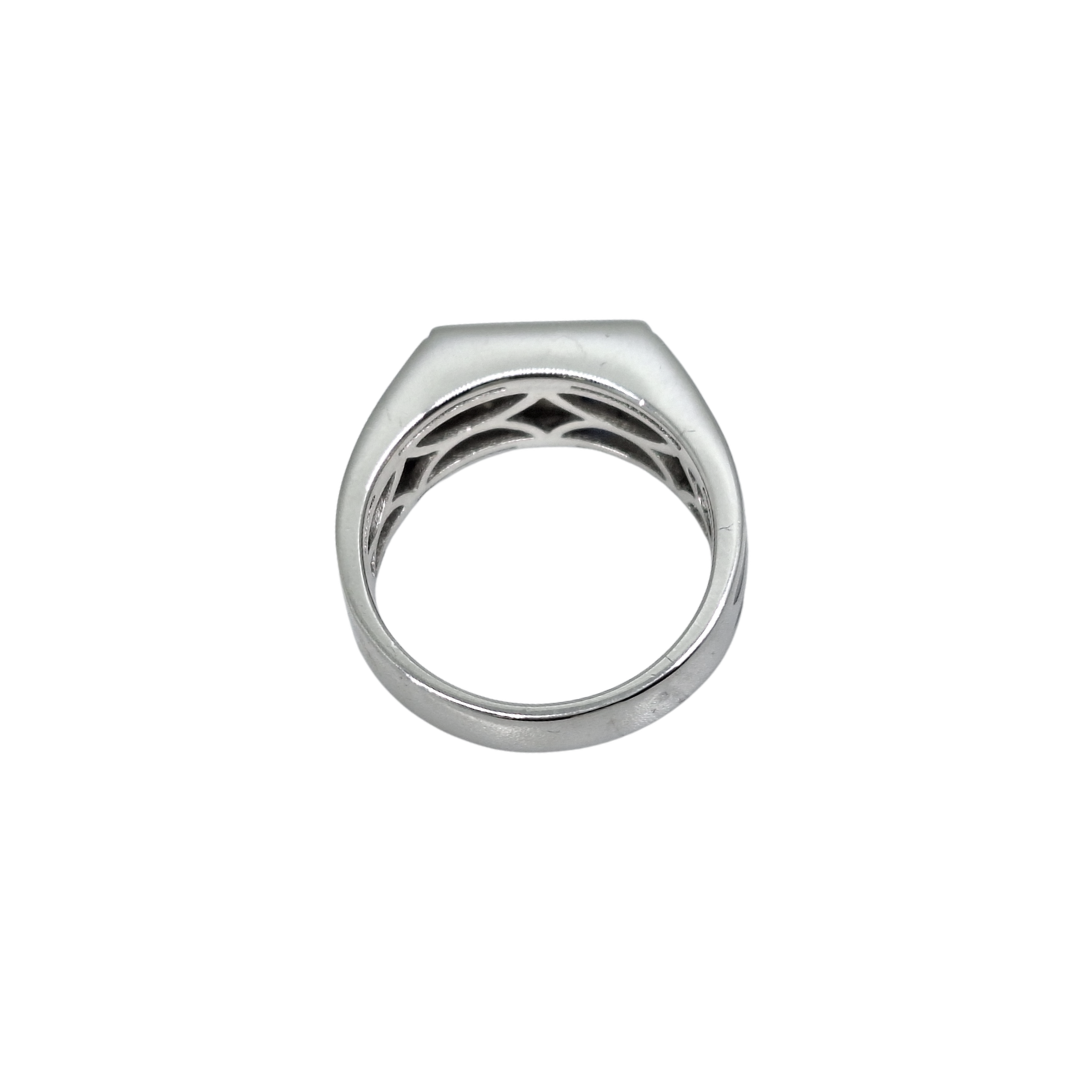 Sterling Silver CZ & Enamel Signet Ring