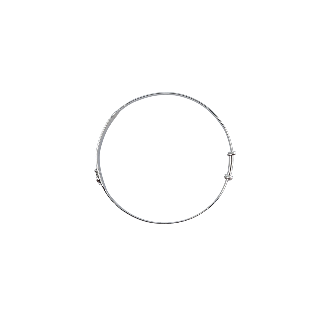 Silver Cz Duck I.D Expanding Baby Bangle