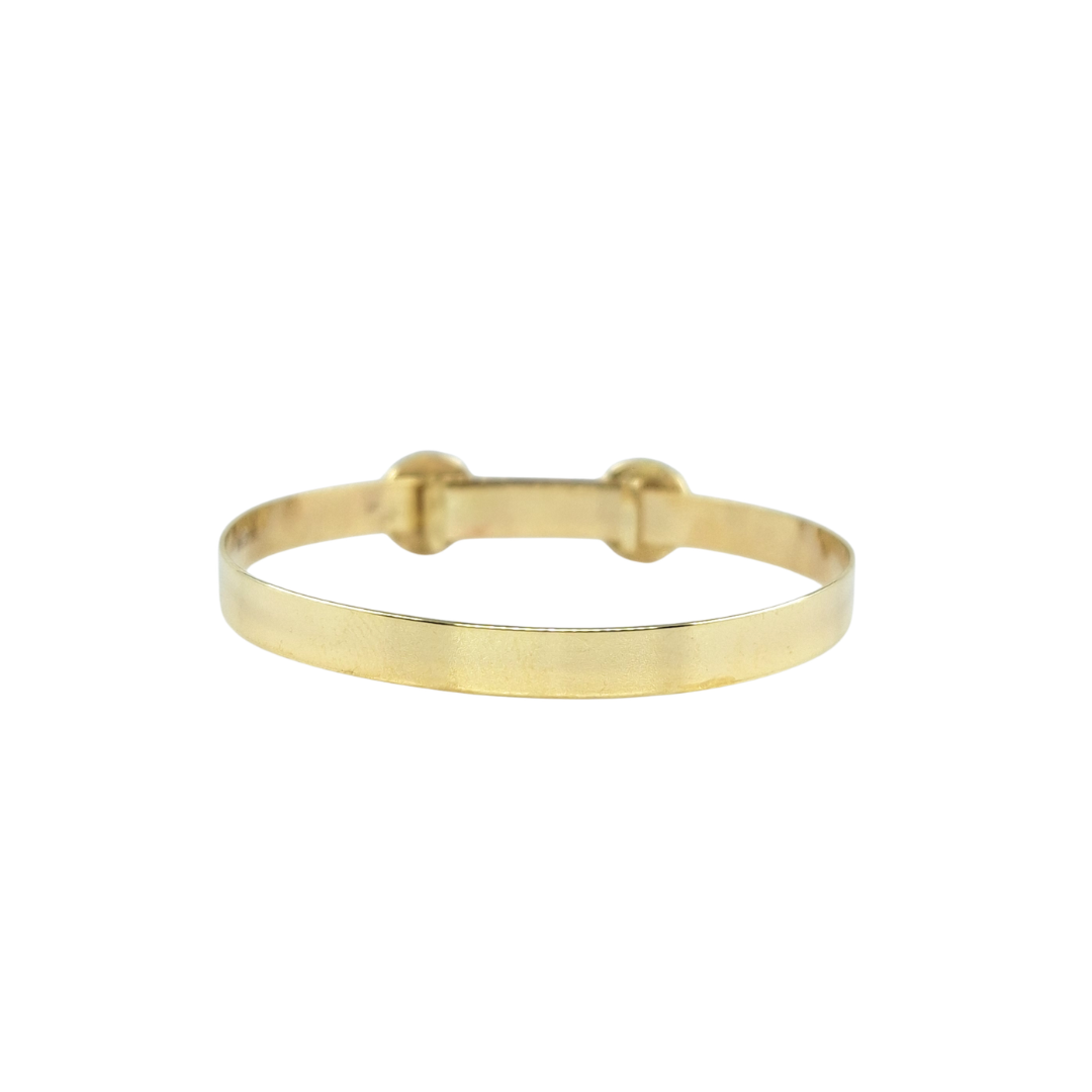 9ct Yellow Gold Cz Rolex Style Baby Expanding Bangle