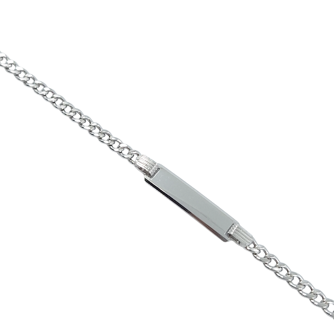 Silver Curb I.D Baby Bracelet 6"