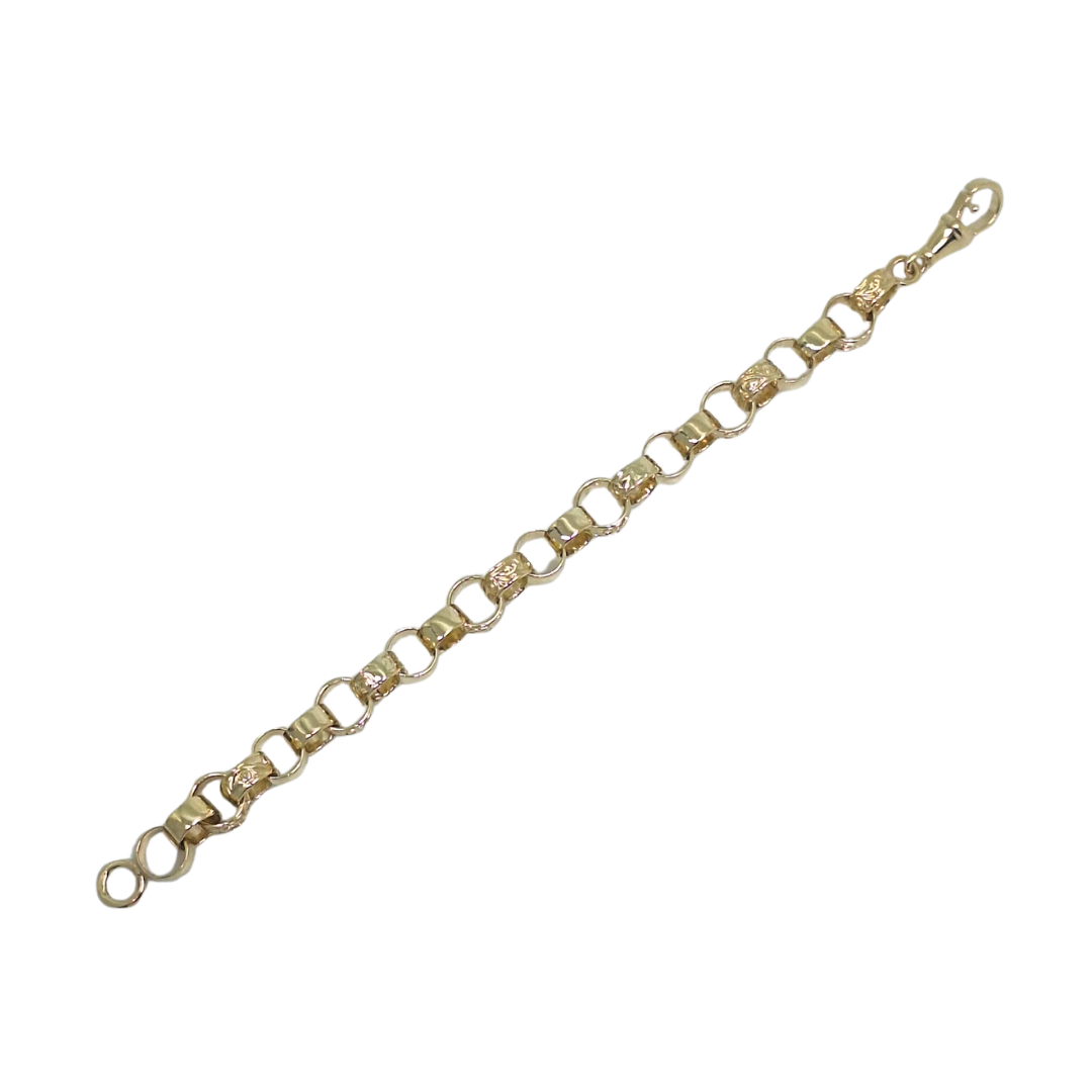 9ct Yellow Gold Baby Patterned Belcher Bracelet 6"