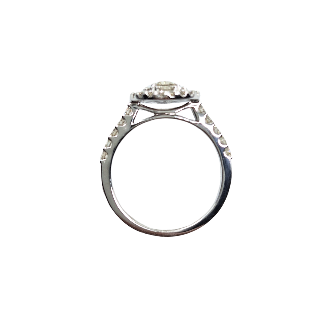 9ct White Gold Pear Shape Diamond Cluster Ring 1ct