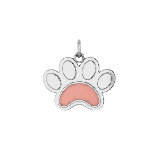 Ever-Paw Silver & Pink Enamel Pendant (Small)