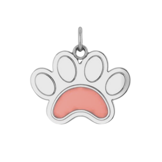 Ever-Paw Silver & Pink Enamel Pendant (Large)