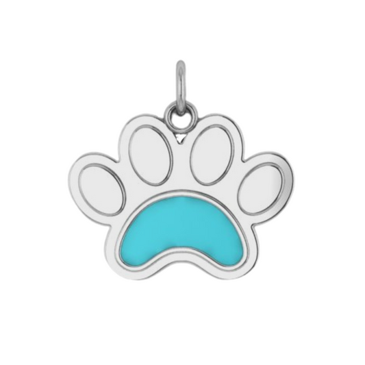 Ever-Paw Silver & Blue Enamel Pendant (Large)