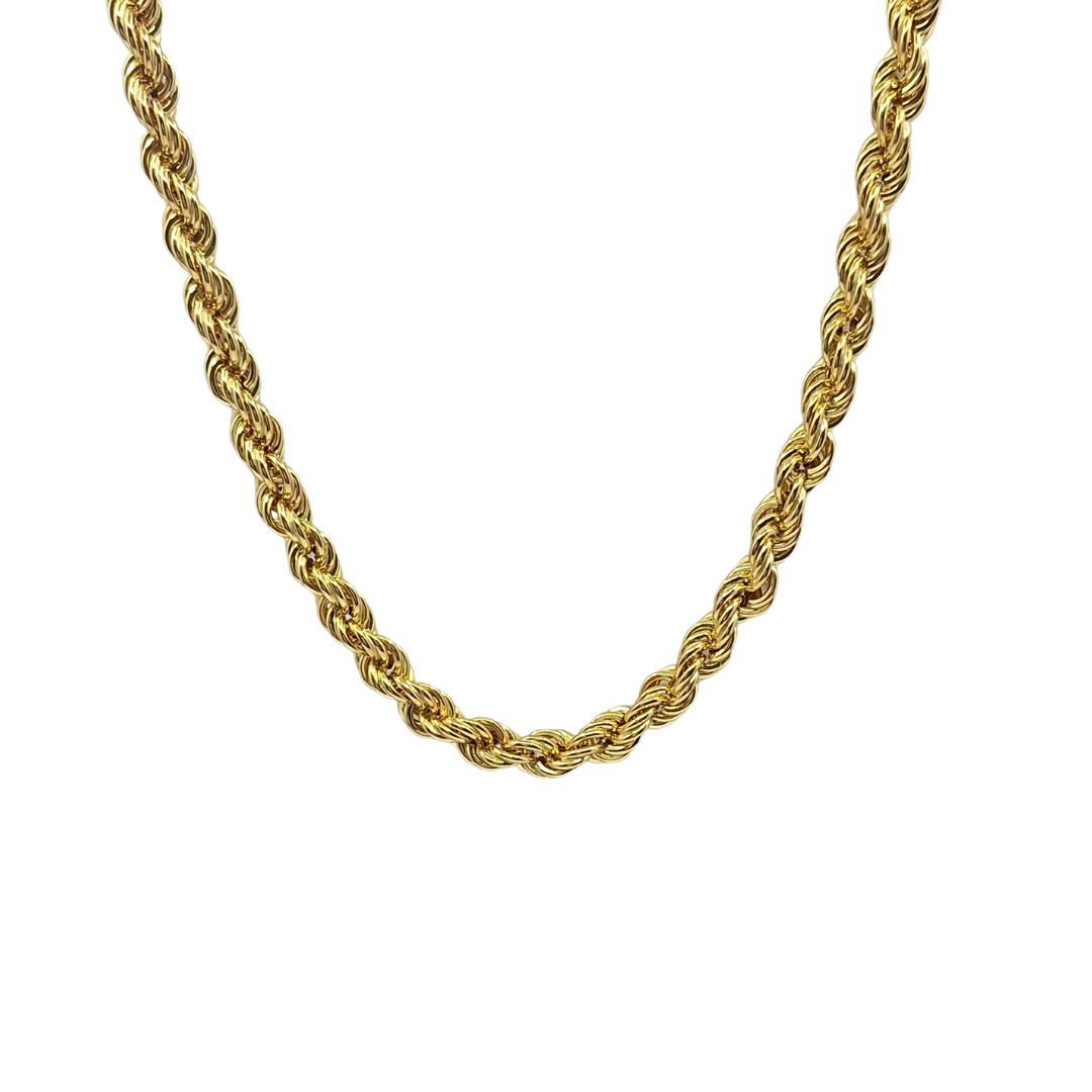 9ct Yellow Gold Hollow Rope Chain 22"