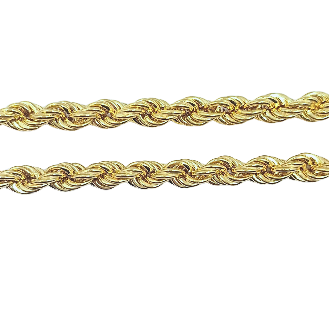 9ct Yellow Gold Hollow Rope Chain 22"