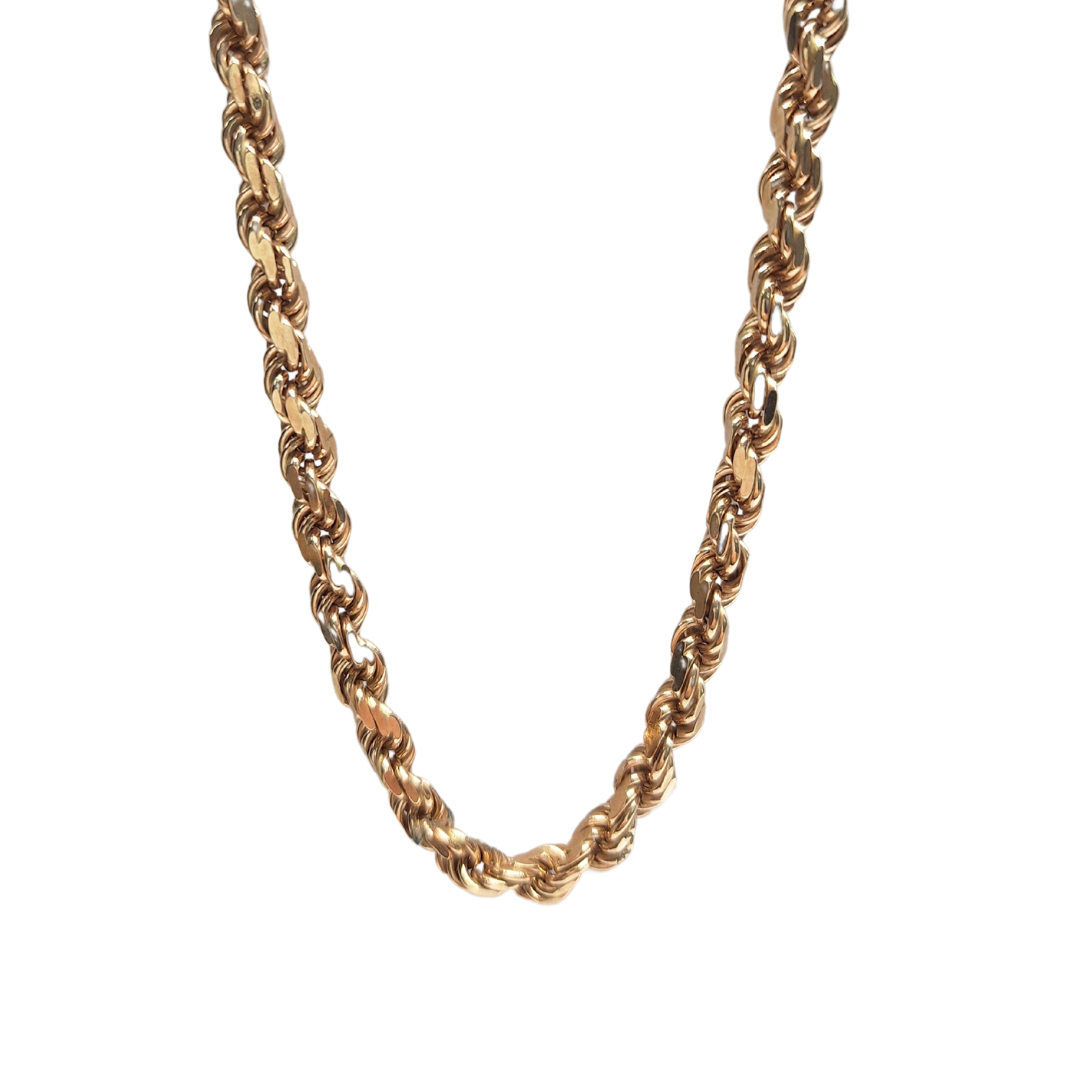 9ct Rose Gold Solid Rope Chain 28"