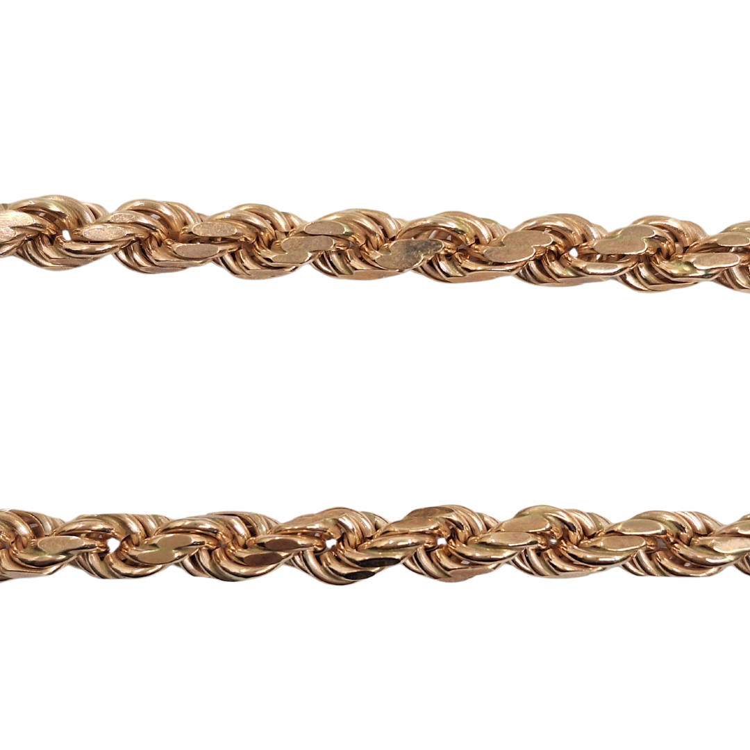 9ct Rose Gold Solid Rope Chain 28"