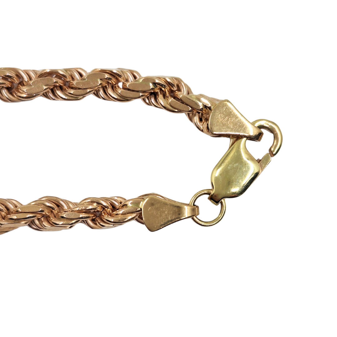9ct Rose Gold Solid Rope Chain 28"