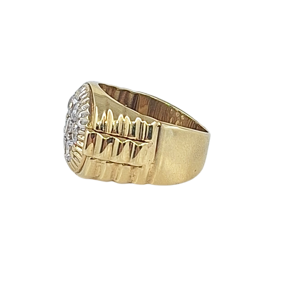 9ct Yellow Gold Gents CZ Ring