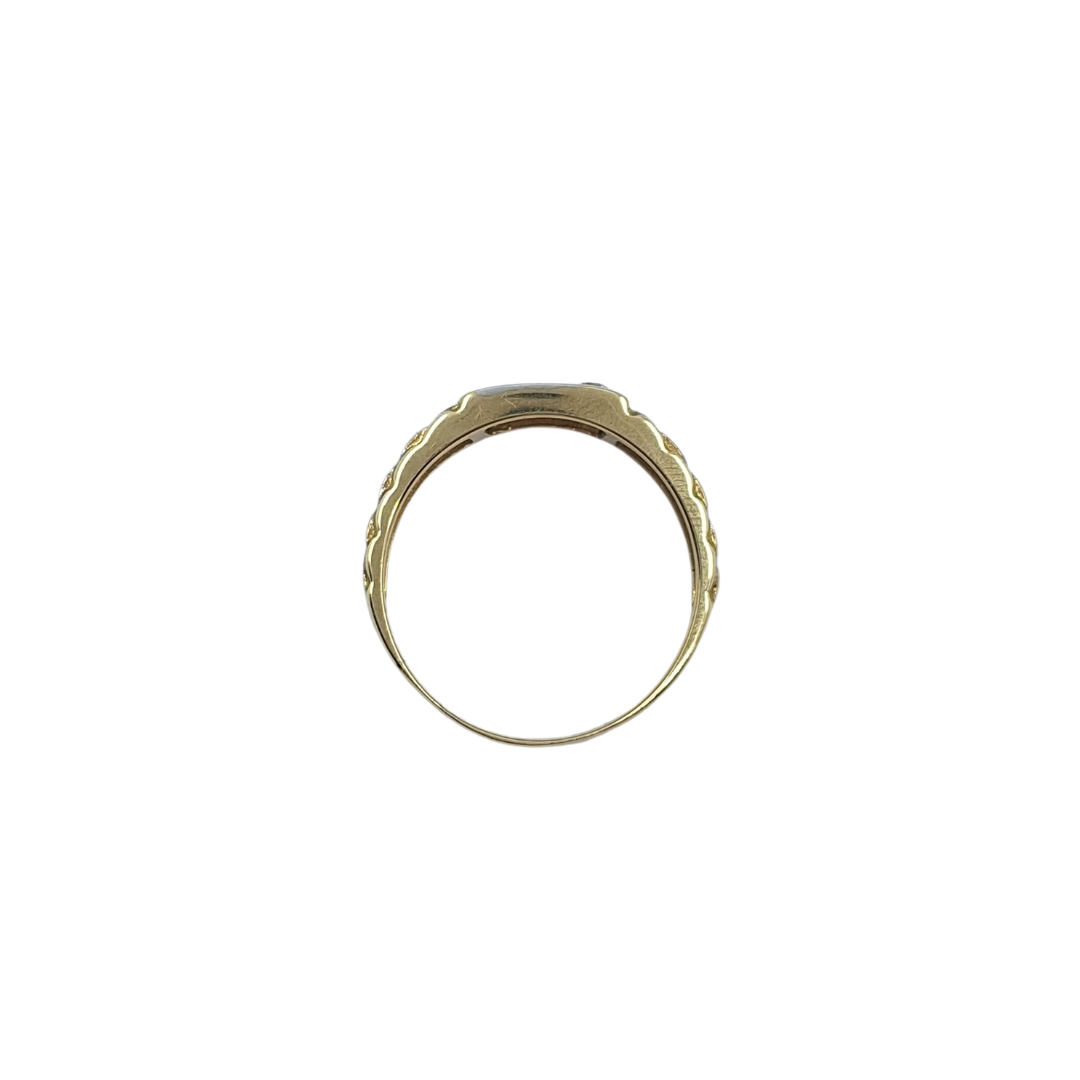 9ct Bi Colour Gold CZ Signet Rolex Style Ring