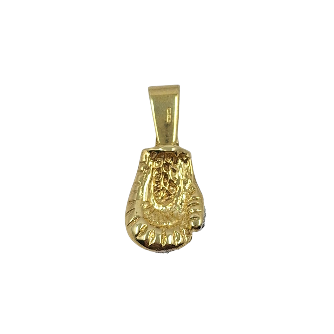9ct Yellow Gold Cz Boxing Glove Pendant