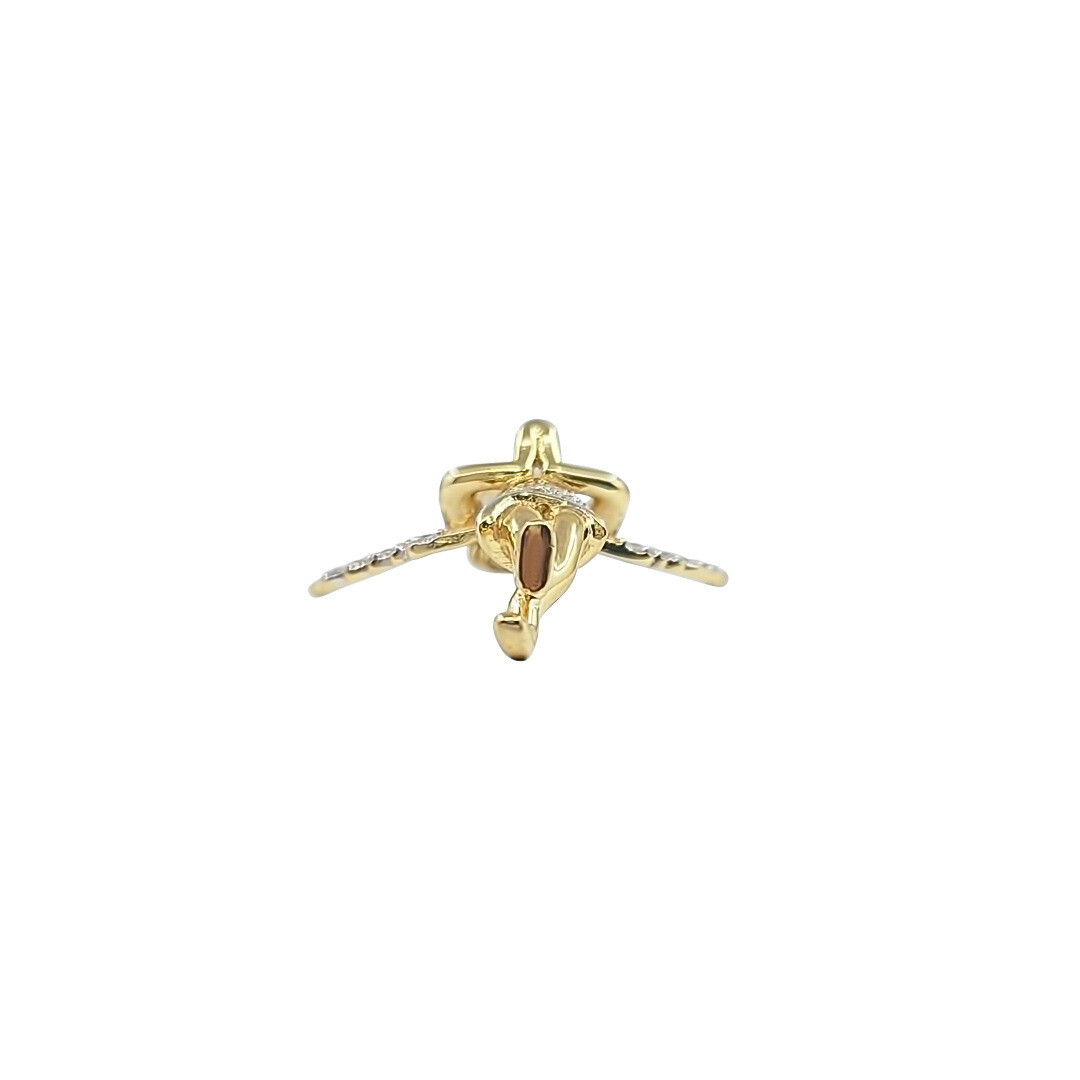9ct Yellow Gold CZ Angle Pendant