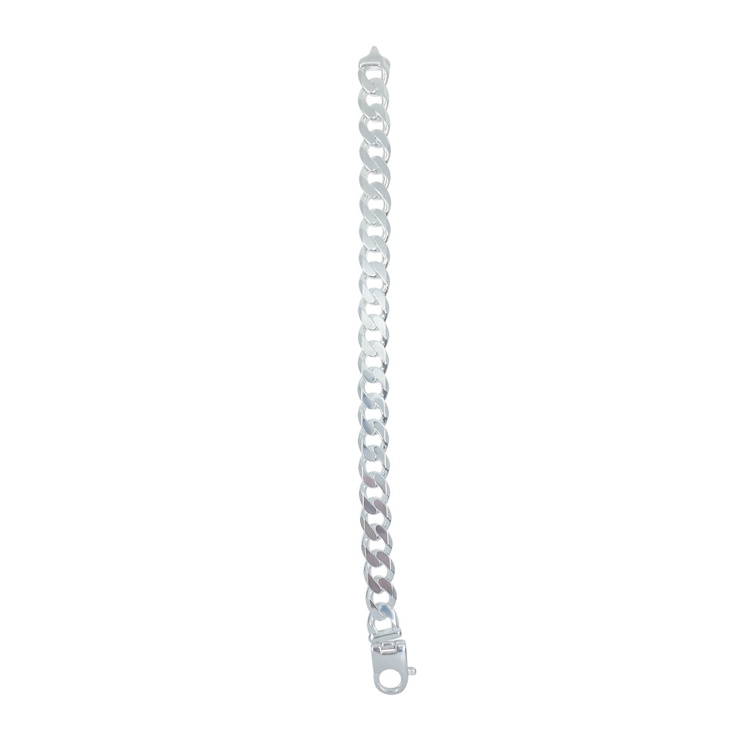 Silver Curb Bracelet 9"