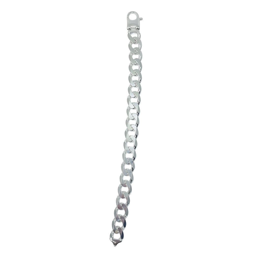 Silver Curb Bracelet 9"