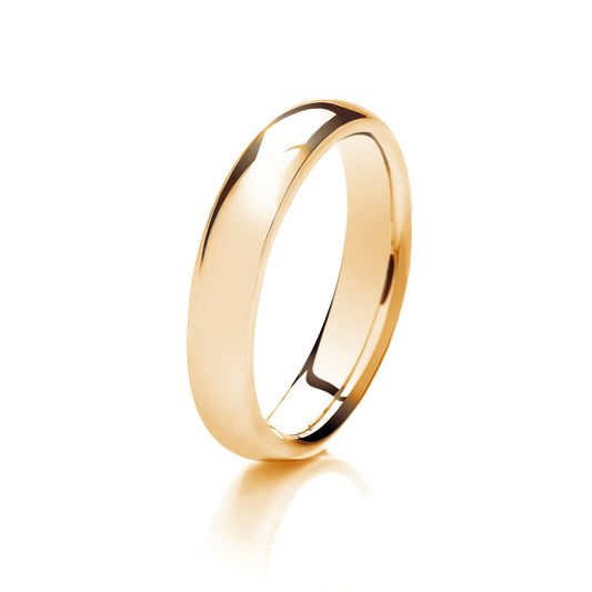 9ct Yellow Gold 4mm Light Weight Traditional Court Wedding Ring