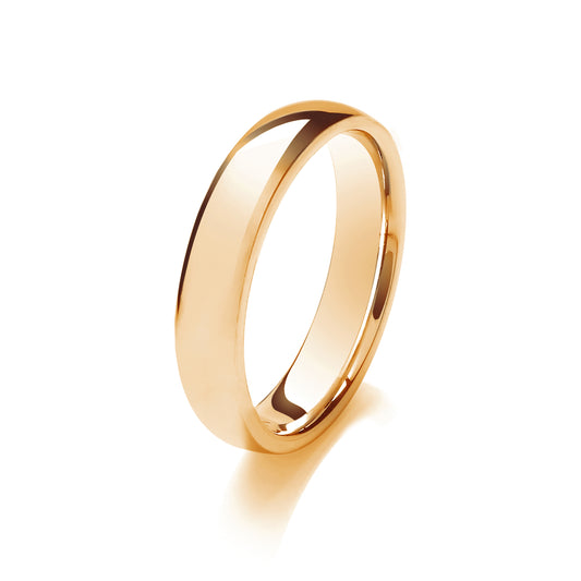 18ct Yellow Gold 5mm Medium Weight Traditional Court Wedding Ring