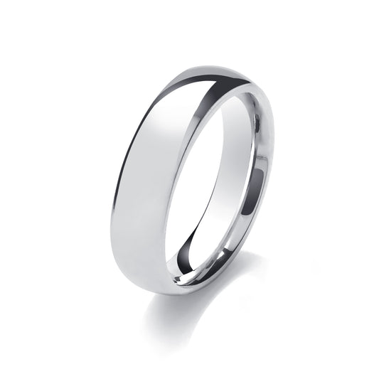 Platinum 6mm Medium Weight Traditional Court Wedding Ring