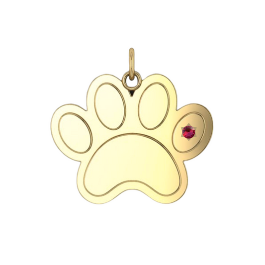 Ever-Paw 9ct Gold & Gemstone Pendant (Large)